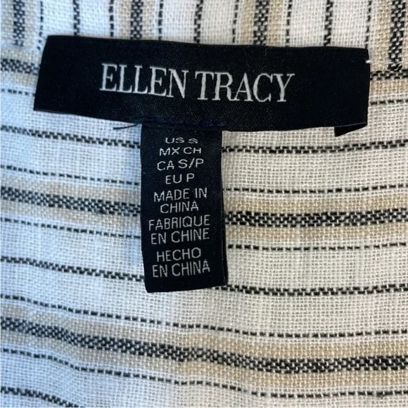 NWT. Ellen Tracy Sleeveless Linen Blend Zipper Utility Top. Small. - Picture 4 of 12